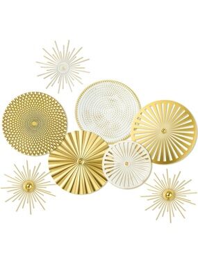 NEW! Metal Wall Disc Set🌼 Gold and White.